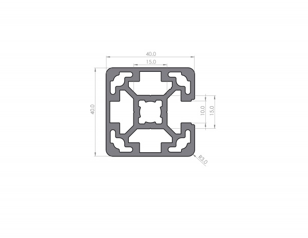 Aluminium profile 40x40 groove 10 B-type 3N